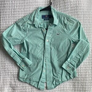 Vineyard Vines Kids Green Checkered Shirt
